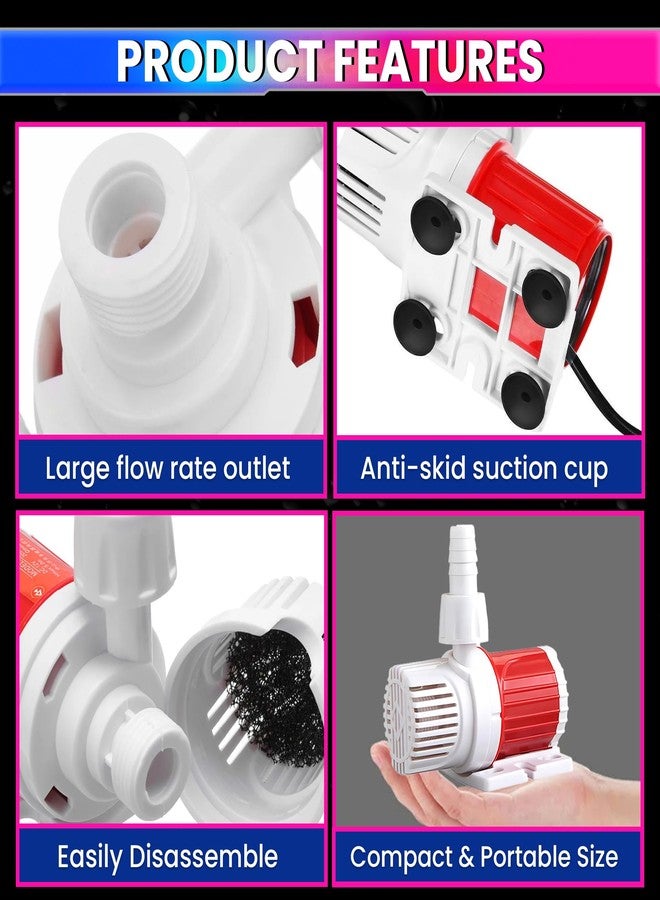 amiciFlo 10W DC Submersible Pump with Brushless Motor: Ideal for Water Features and Aquariums with 500 L/H Flow Rate and 3.3m Lift Height, DC 12V - Image 4